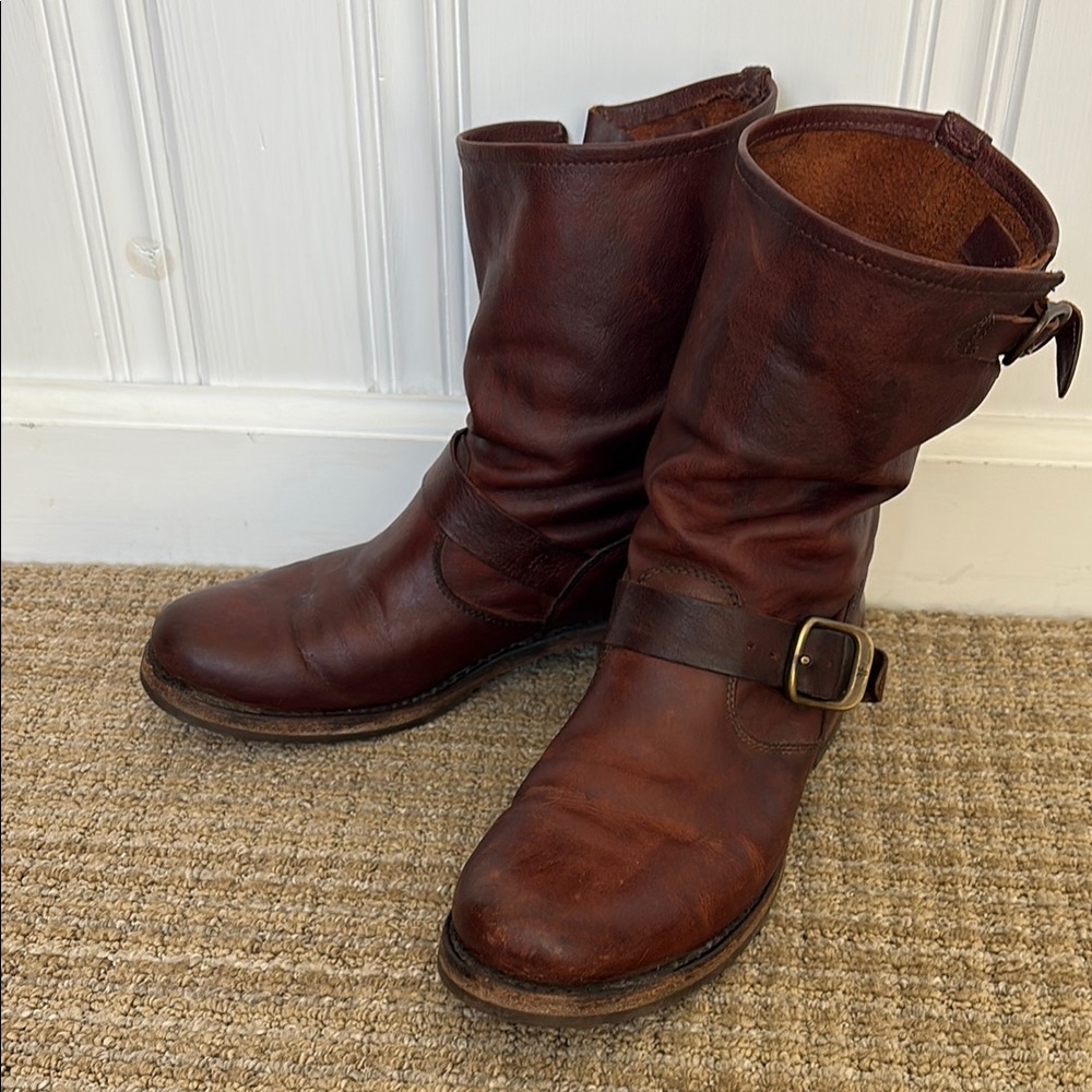 Frye Brown Leather Ankle Boots